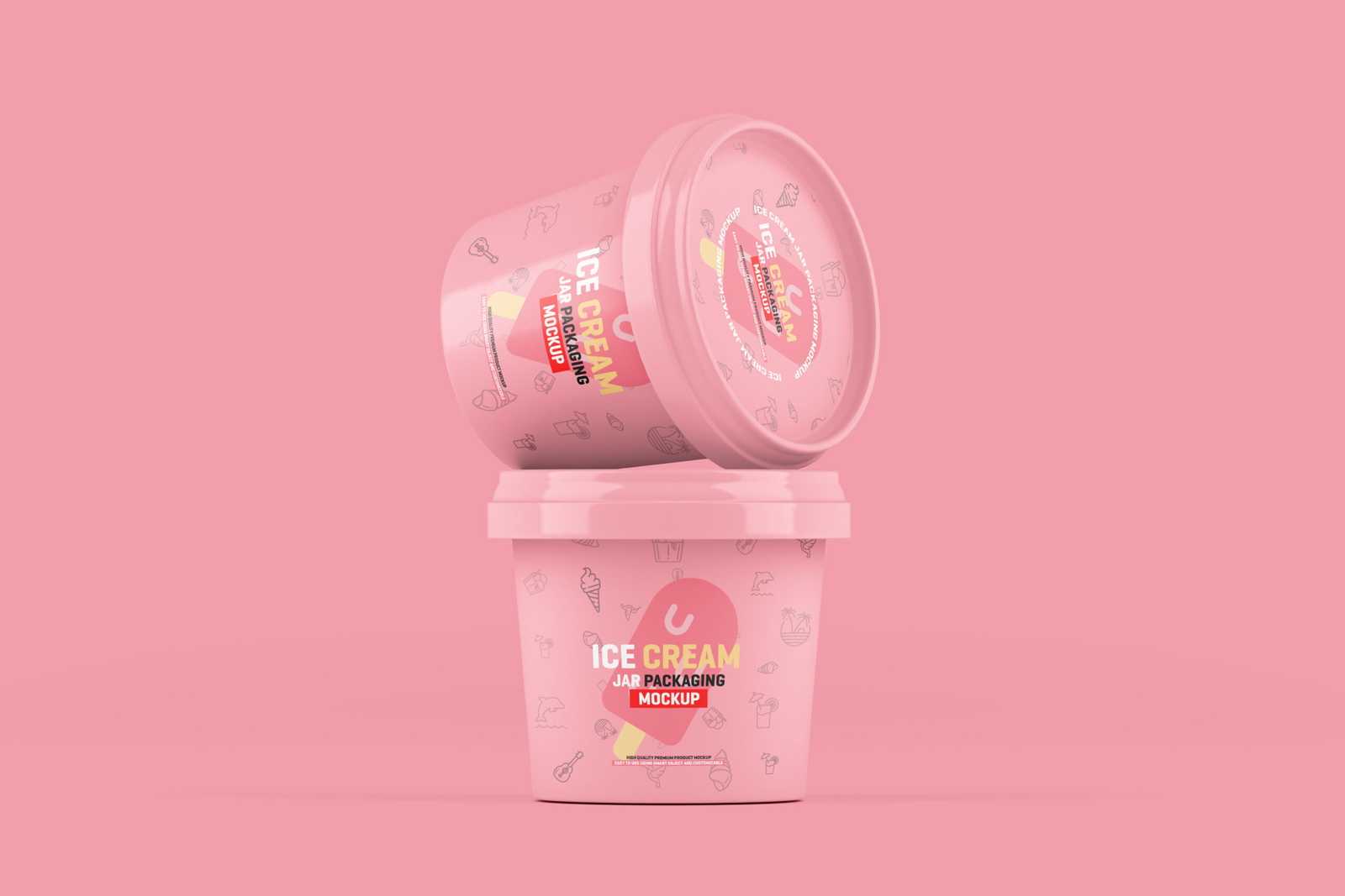 Free Ice Cream Jar Packaging Mockup