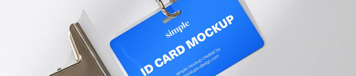 Free ID Card Mock-up PSD Scene
