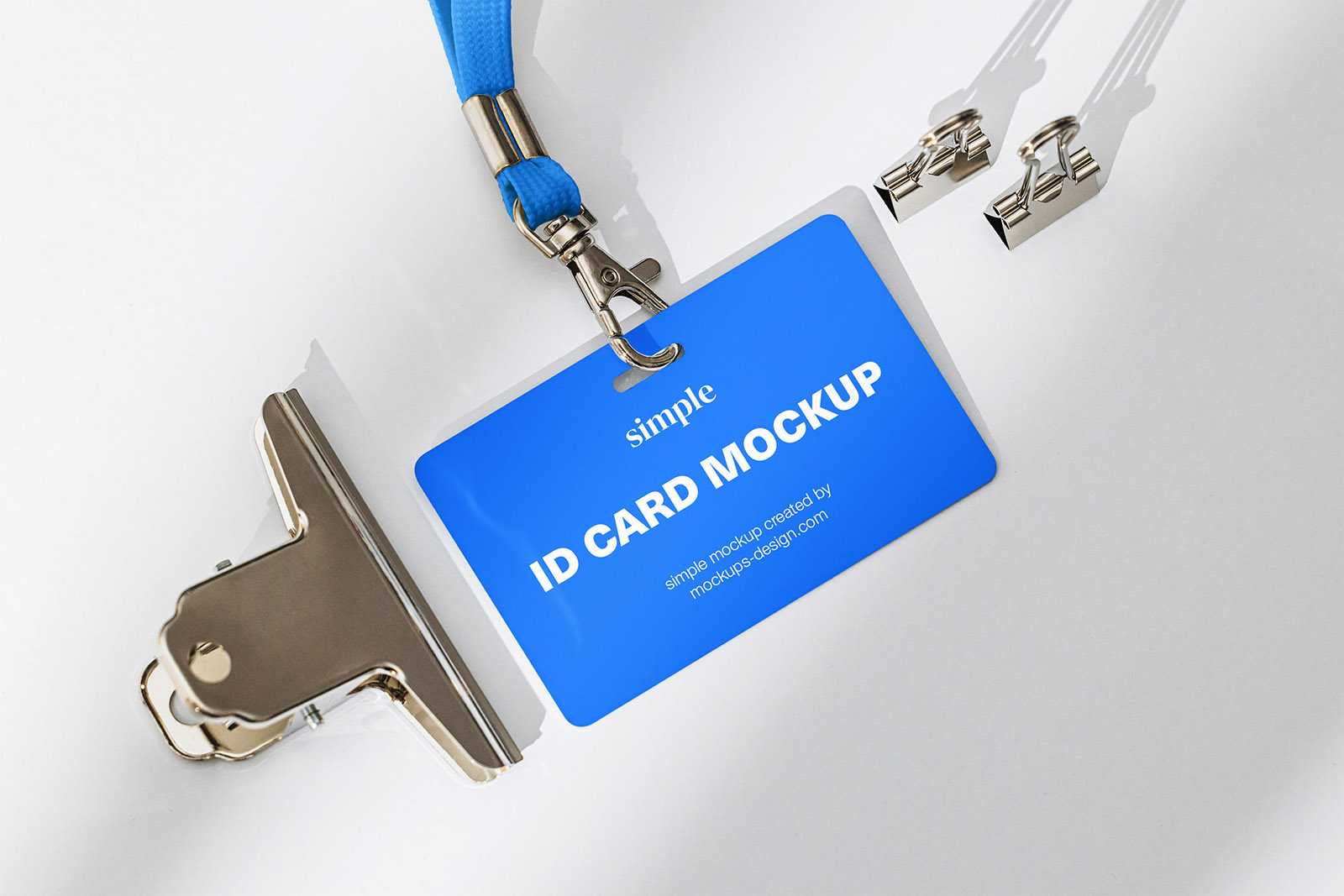 Free ID Card Mock-up PSD Scene