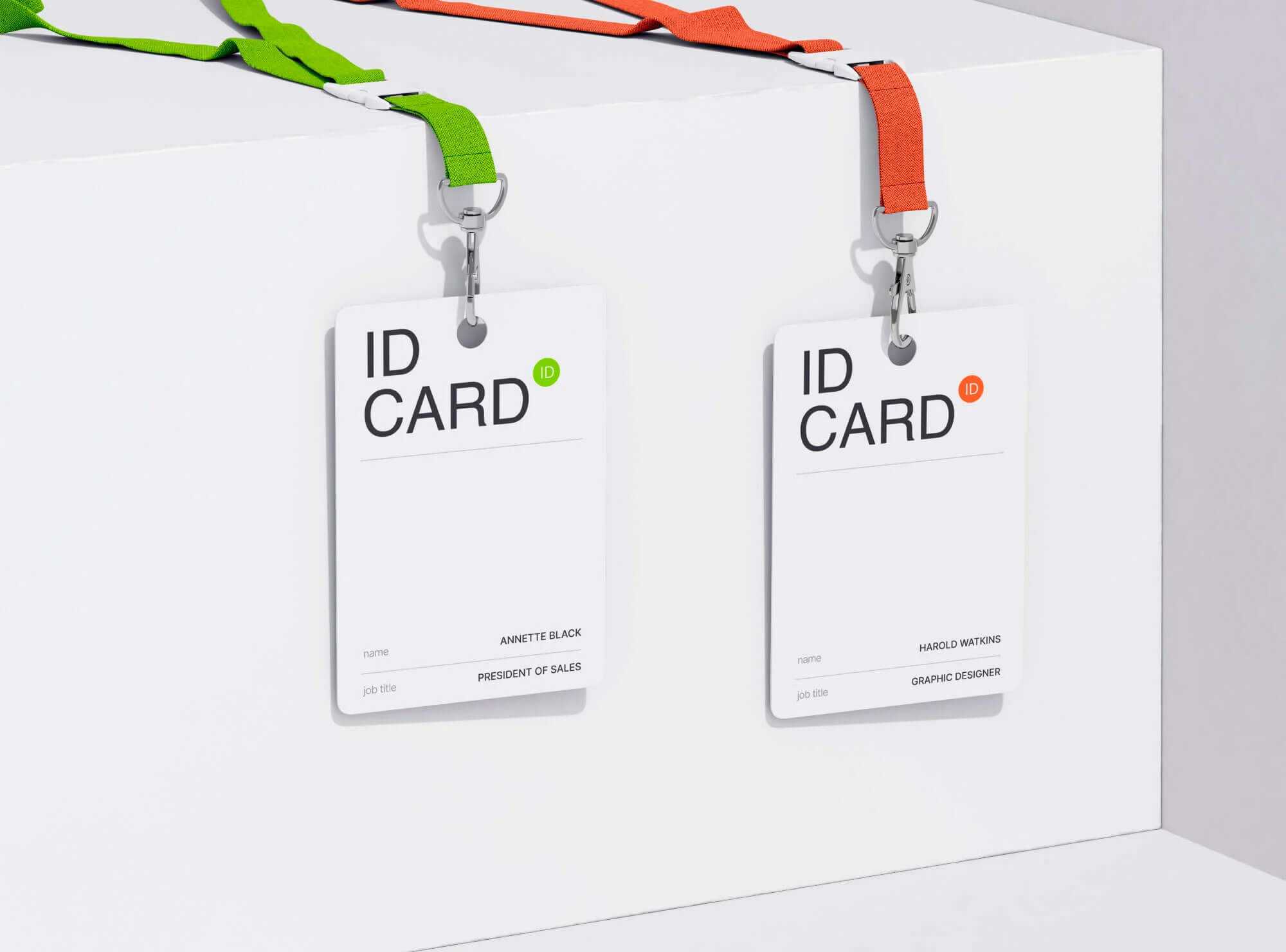 Free ID Cards Mockup PSD