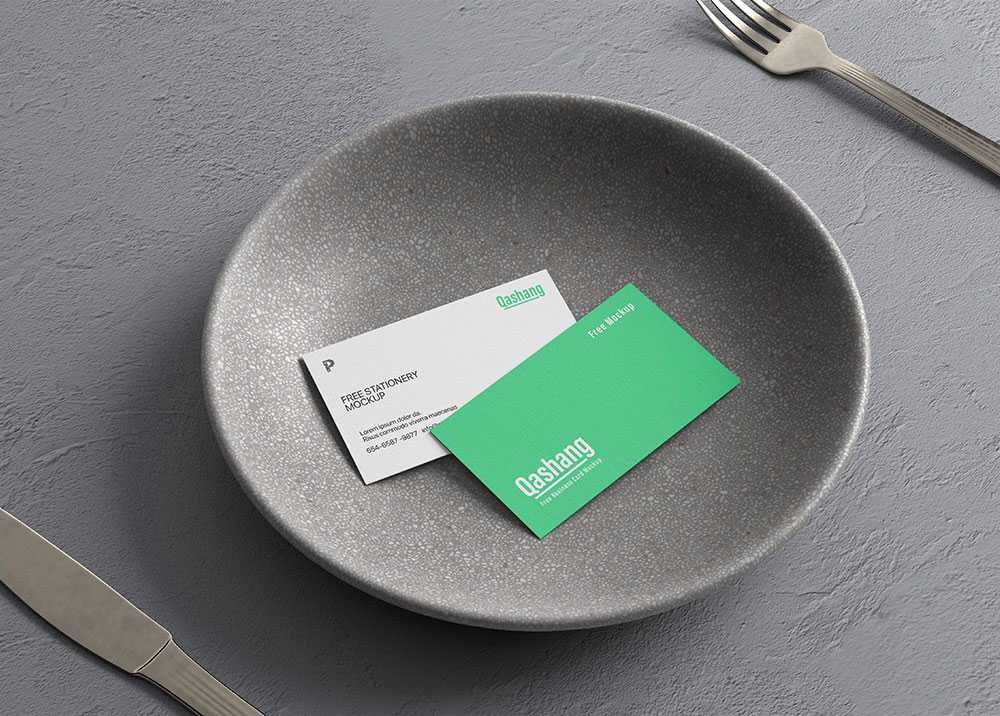 Free Identity Branding Business Card Mockup PSD