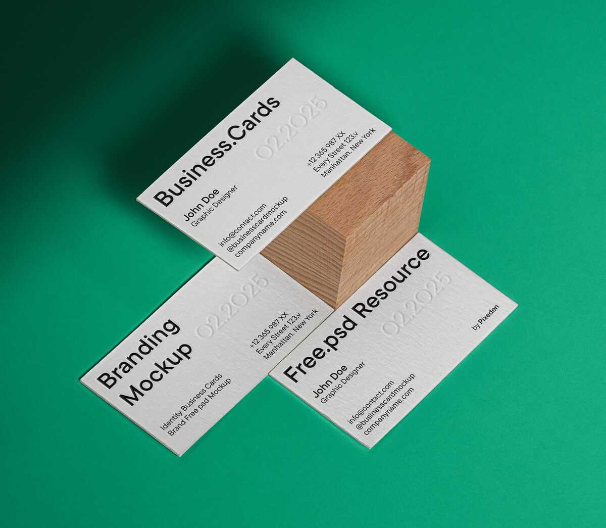 Free Identity Branding Business Card Mockup PSD