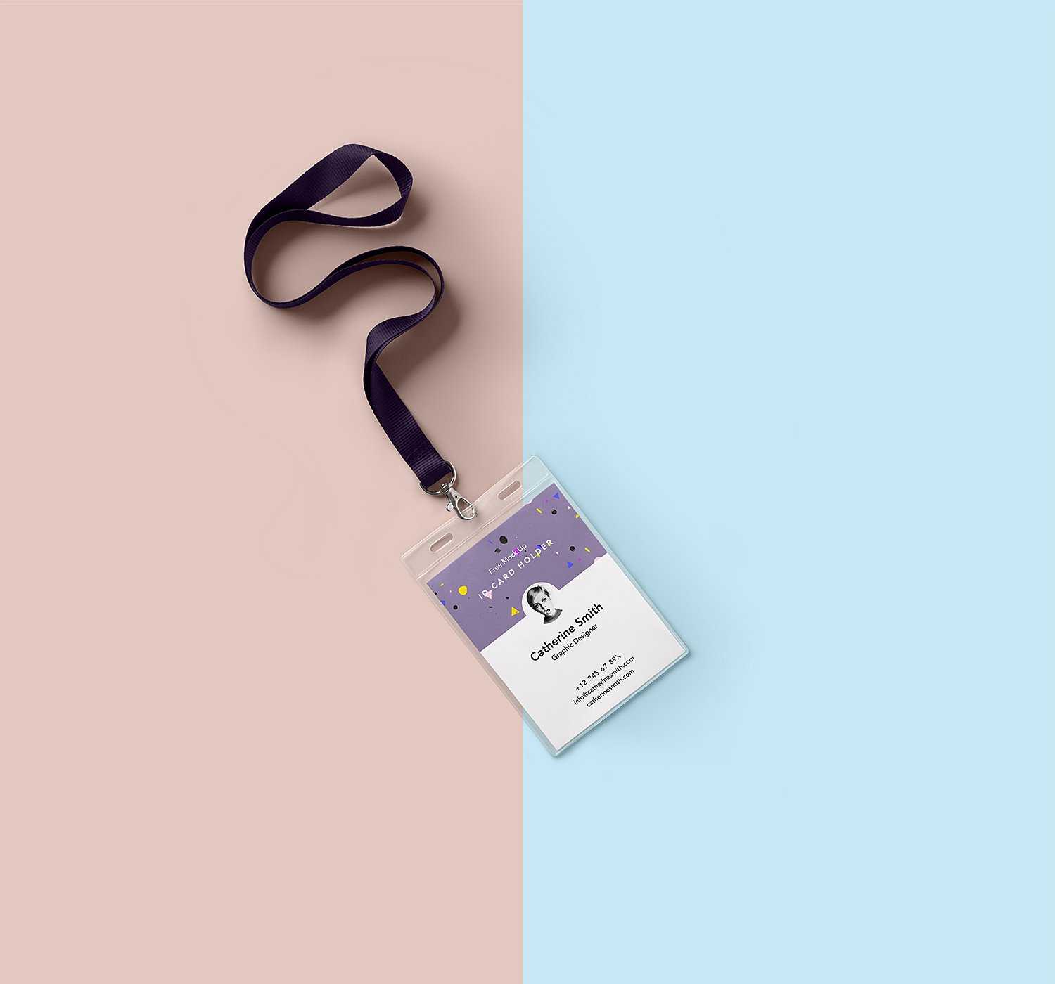 Free Identity Card Holder Mockup PSD