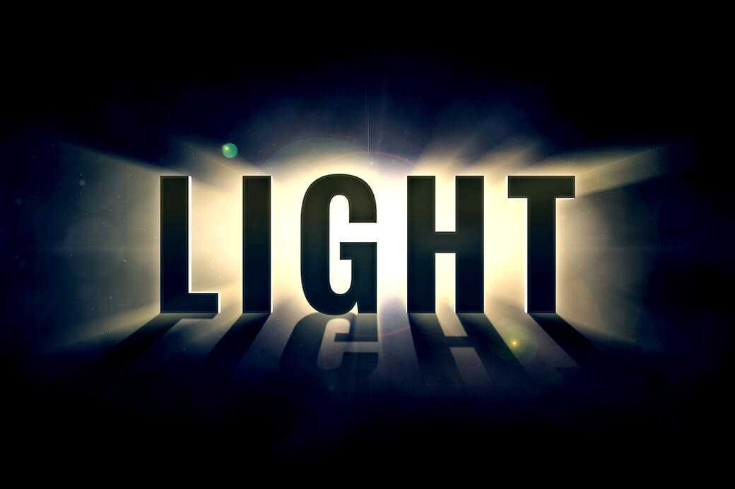 Free Illuminating Light Text Effect PSD