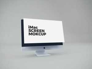 Free iMac Popped up Screen Mockup PSD
