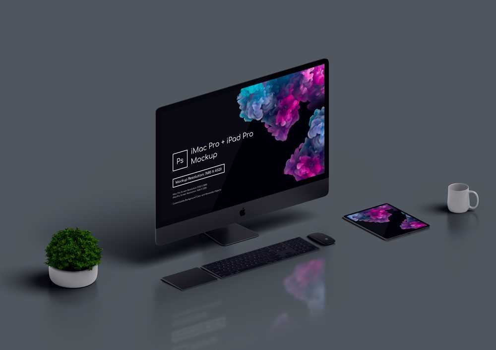 Free iMac Pro and iPad Pro Mockup