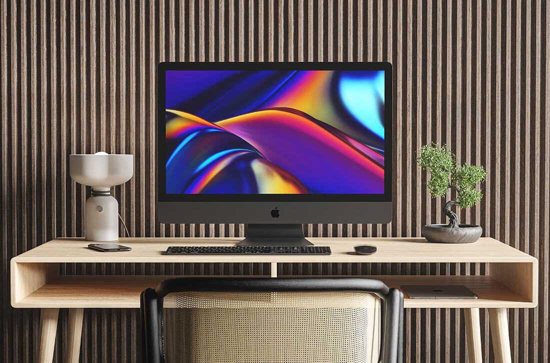 Free iMac Pro Mockup WorkSpace