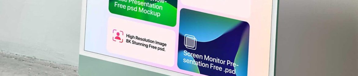 Free iMac Screen Presentation Mockup PSD