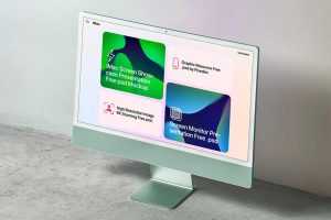 Free iMac Screen Presentation Mockup PSD