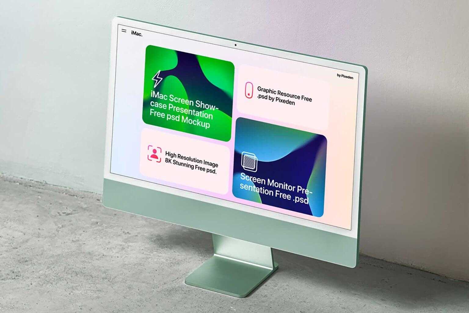 Free iMac Screen Presentation Mockup PSD