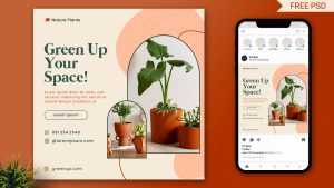 Free Indoor Plants Sale Social Media Post Design PSD Template – Download Now!