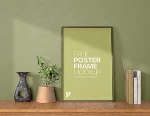 Free Indoor Poster Frame Mockup PSD