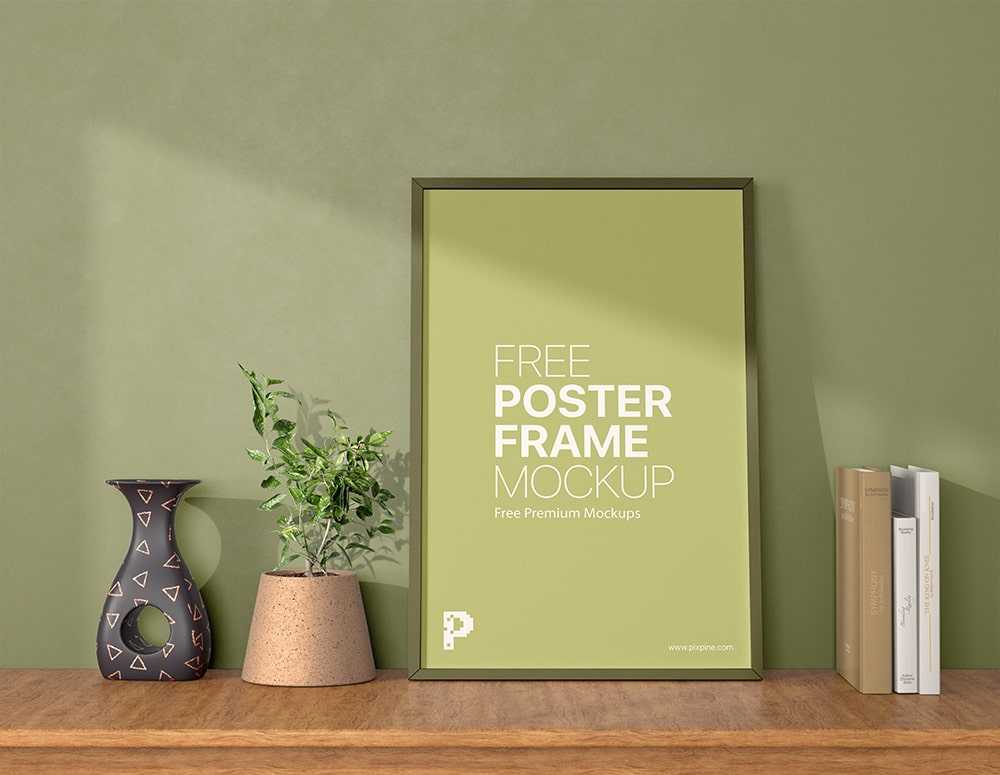 Free Indoor Poster Frame Mockup PSD