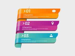 Free Infographic Ribbons Banners PSD Template