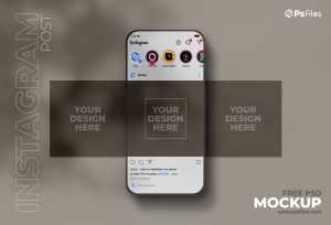 Free Instagram Carousel Post Mockup PSD Shadow Overlay PSD - Free Photoshop PsFiles