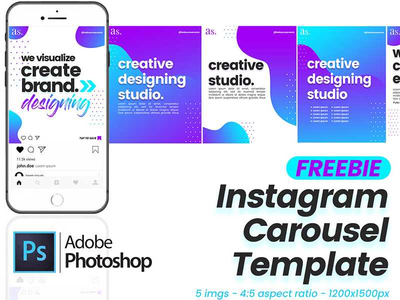 Free Instagram Carousel PSD Template 2026 — Multi-Slide Design | PsFiles