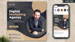 Free Instagram Post Design PSD Template Digital Marketing Agency