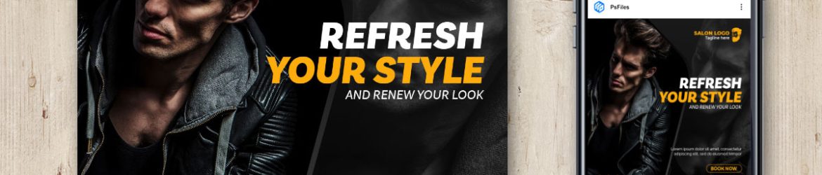 Free Instagram Post Design PSD Template for Men Beauty Salon