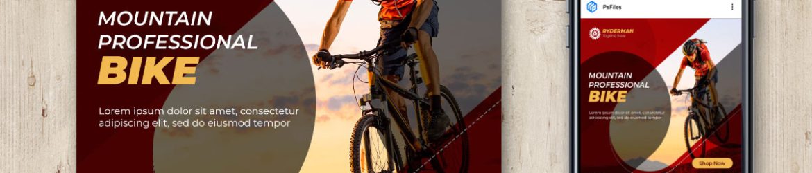 Free Instagram Post Design PSD Template for Mountain Bike