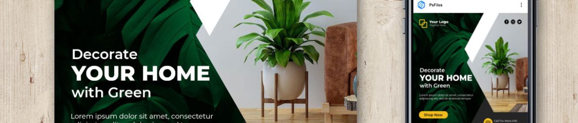 Free Instagram Post Design PSD Template Indoor Plants Shop