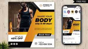Free Instagram Post Design Template for Fitness Centre