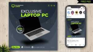 Free Instagram Post Design Template for Laptop Offer Sale