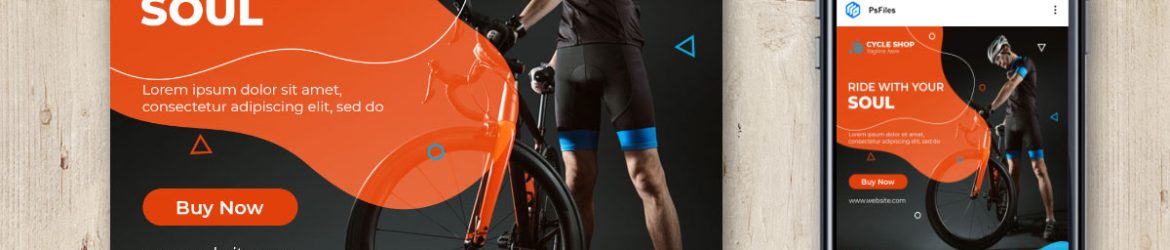 Free Instagram Post Design Template PSD for Cycle Shop Online Sales