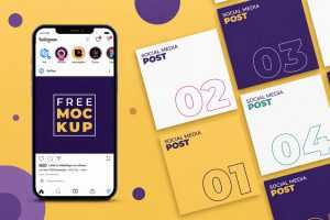 Free Instagram Post Mockup PSD – Social Media Banner Feed Preview Template