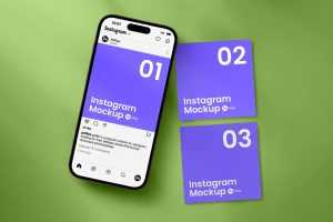 Free Instagram Post Mockup PSD With Realistic Shadow 2026