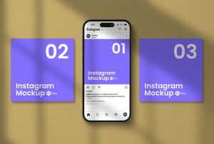 Free Instagram Post Mockup PSD with Shadow Overlay – PsFiles Exclusive