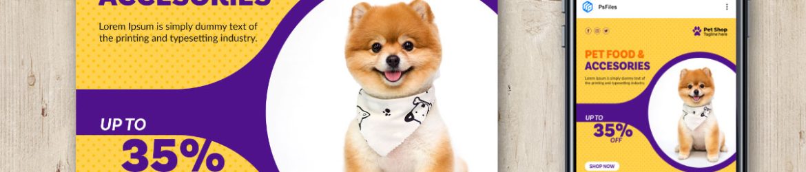 Free Instagram Post PSD Design Template for Pet Shop