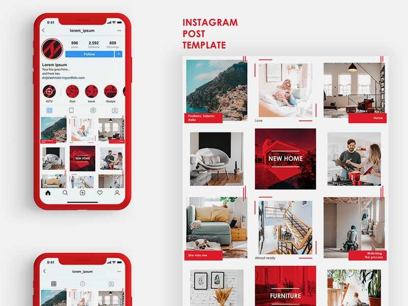 Free Instagram Post + Stories PSD Templates