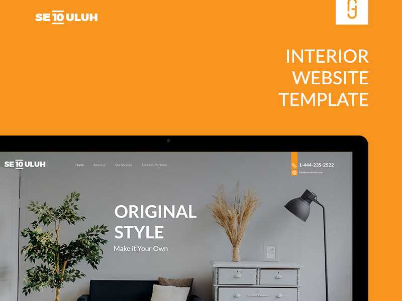 Free Interior Design Web PSD Template