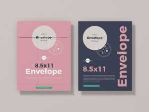 Free Invitation and Top View of Envelope Mockup with Letter Mockup in Floating