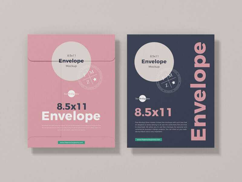 Free Invitation and Top View of Envelope Mockup with Letter Mockup in Floating