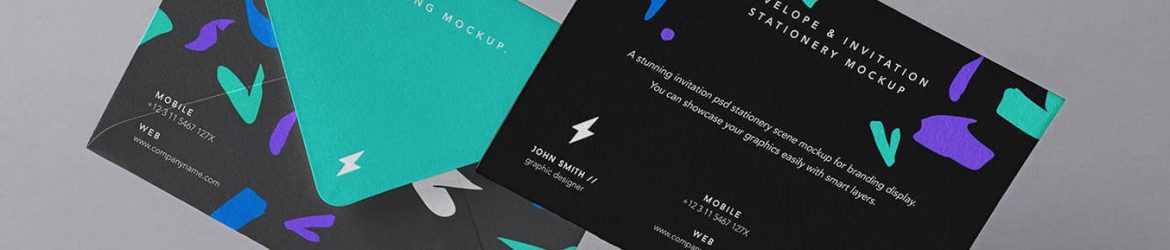 Free Invitation Card & Envelope Mockup PSD