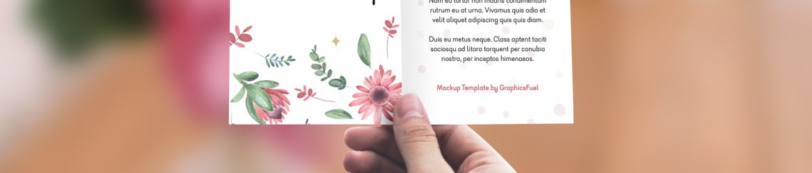 Free Invitation/Greeting Card in Hand Mockup PSD