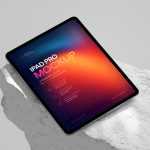 Free iPad Pro Mockup On Rock