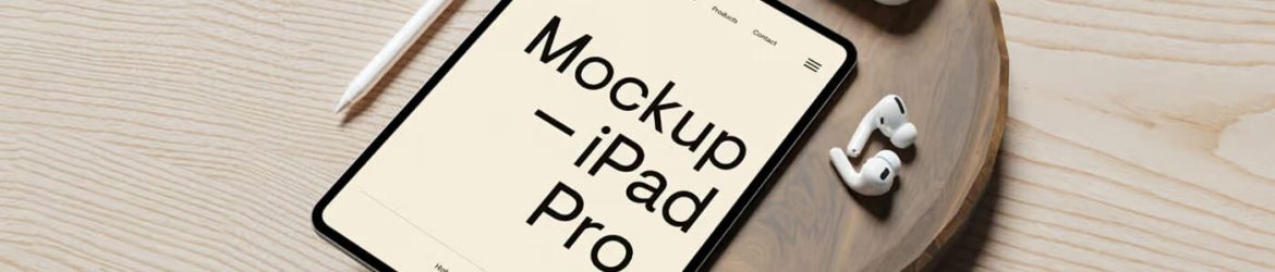 Free iPad Pro Mockup with Accessories Free iPad Pro Mockup with Accessories