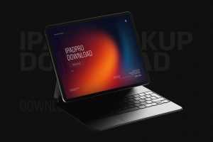 Free iPad Pro Mockup With Magic Keyboard