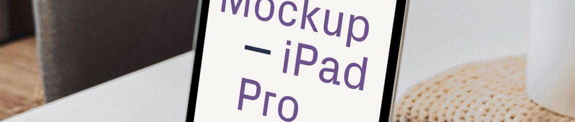 Free iPad Pro on Table Mockup