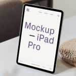 Free iPad Pro on Table Mockup