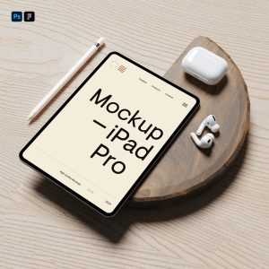 Free iPad Pro with Accesories Mockup