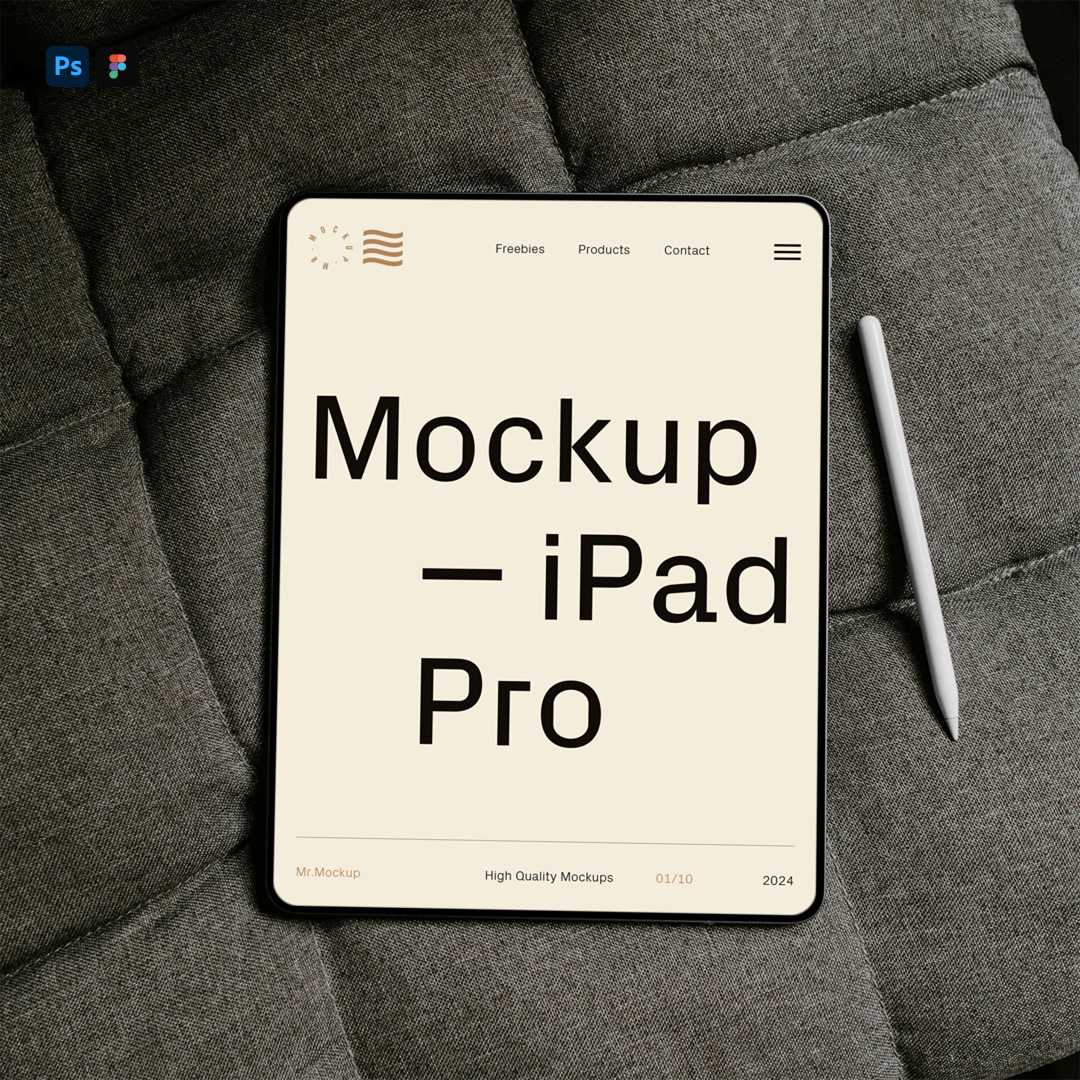 Free iPad Pro with Pencil Mockup