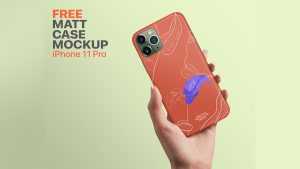 Free iPhone 11 Matt Case Mockup PSD