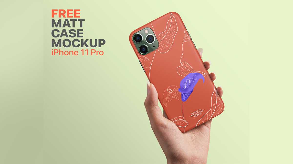 Free iPhone 11 Matt Case Mockup PSD