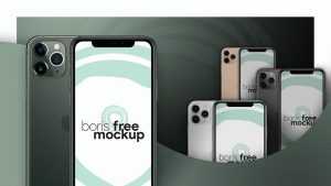 Free iPhone 11 Pro 4 Colors Mockup PSD