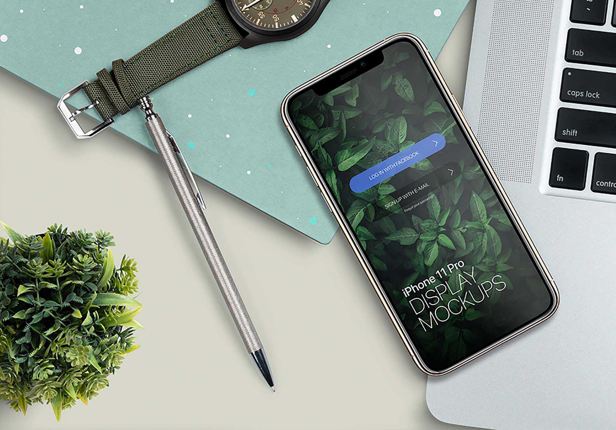 Free iPhone 11 Pro Gold Free Mockup PSD PSD