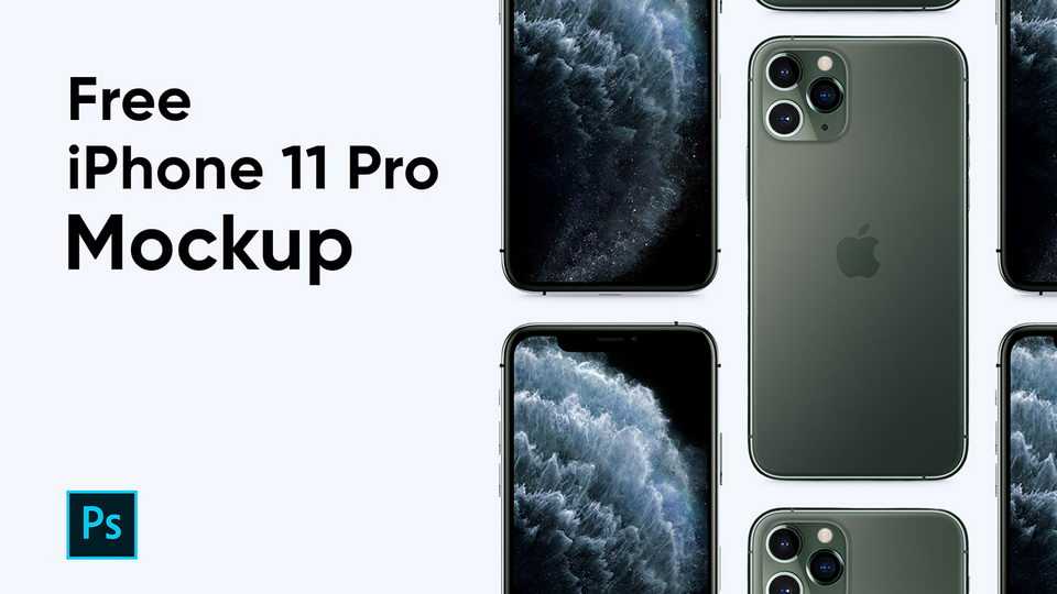Free iPhone 11 Pro Mockup PSD