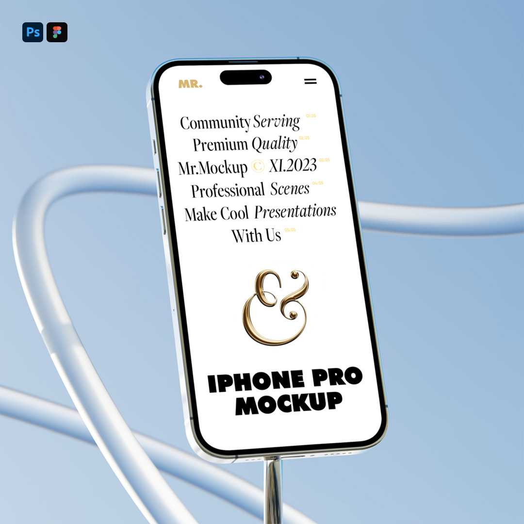Free iPhone 14 on Tripod Mockup